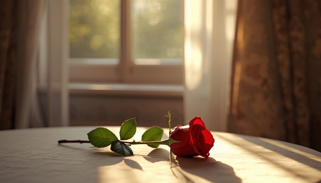 Red rose delivered daily as a posthumous memorial gift