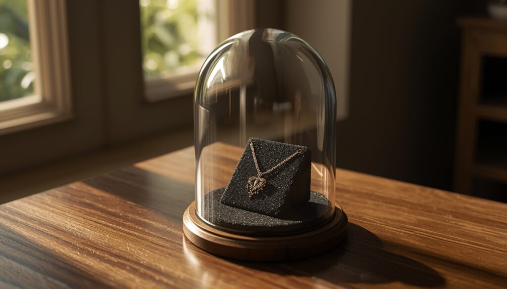 Memorial jewelry displayed as a lasting keepsake