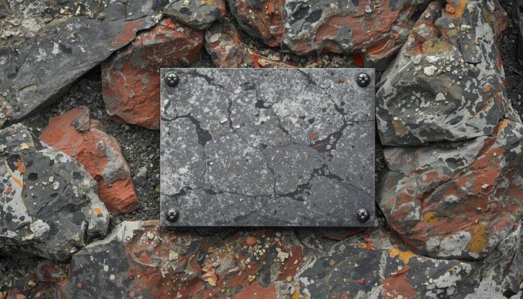 Detailed memorial rock with natural textures and bronze plaque