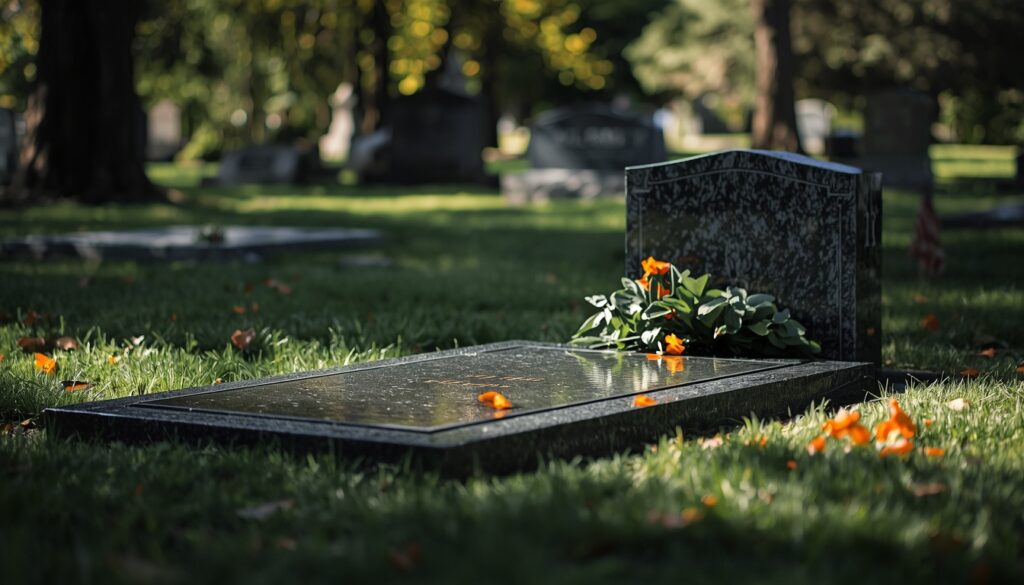 Peaceful memorial setting that supports healthy grieving and remembrance
