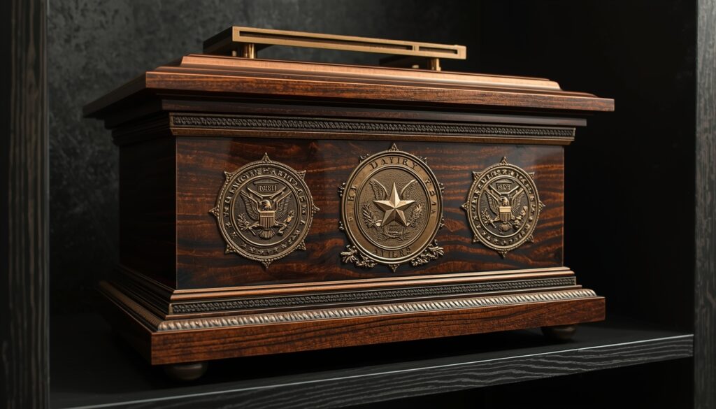 Military-themed memorial cremation urn