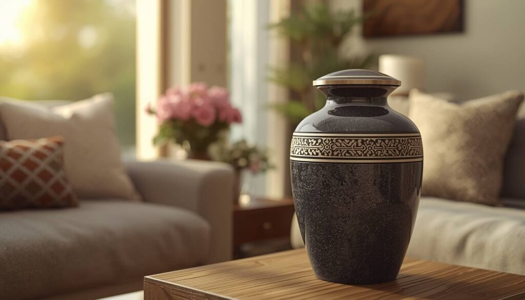Personalized cremation urn honoring a loved one’s memory