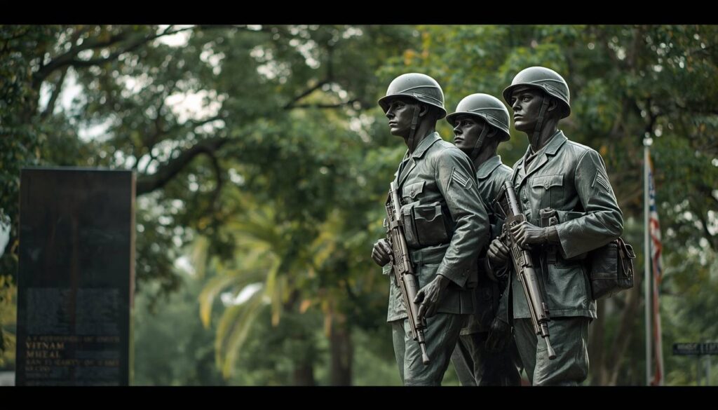 The Three Soldiers statue at the Vietnam Memorial