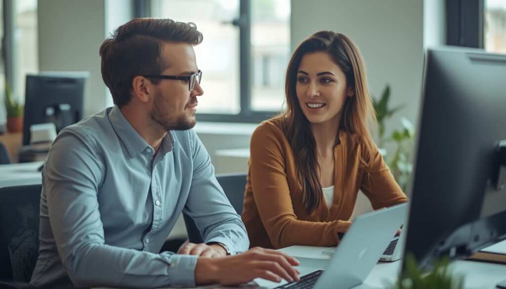 coworkers talking quietly in an office about personal loss